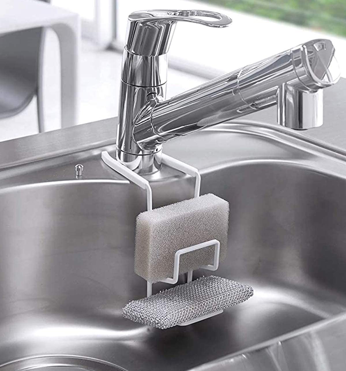 Sponge placed stainless steel drainer sponge holder