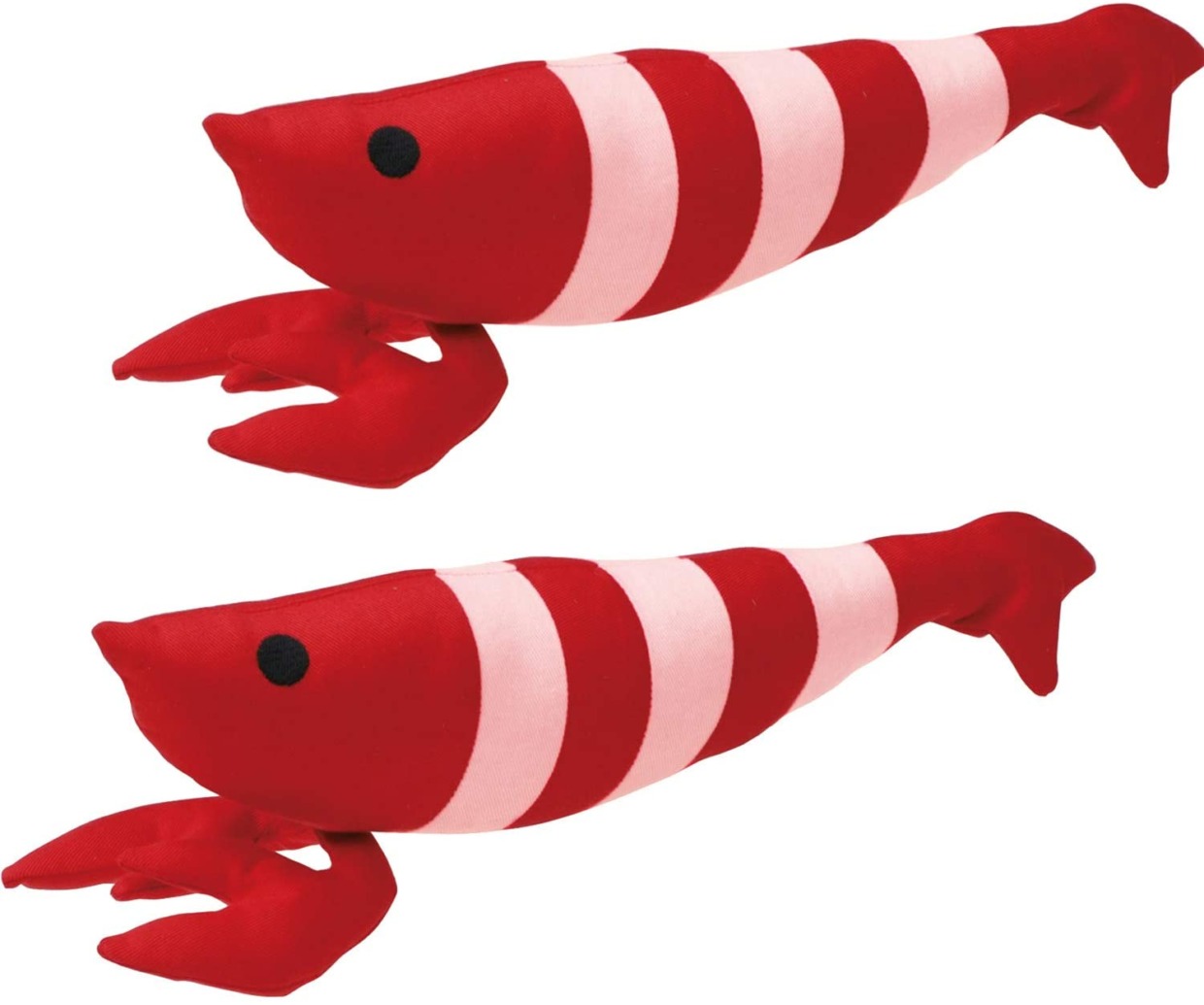 Toy kick overstuffed shrimp for cats