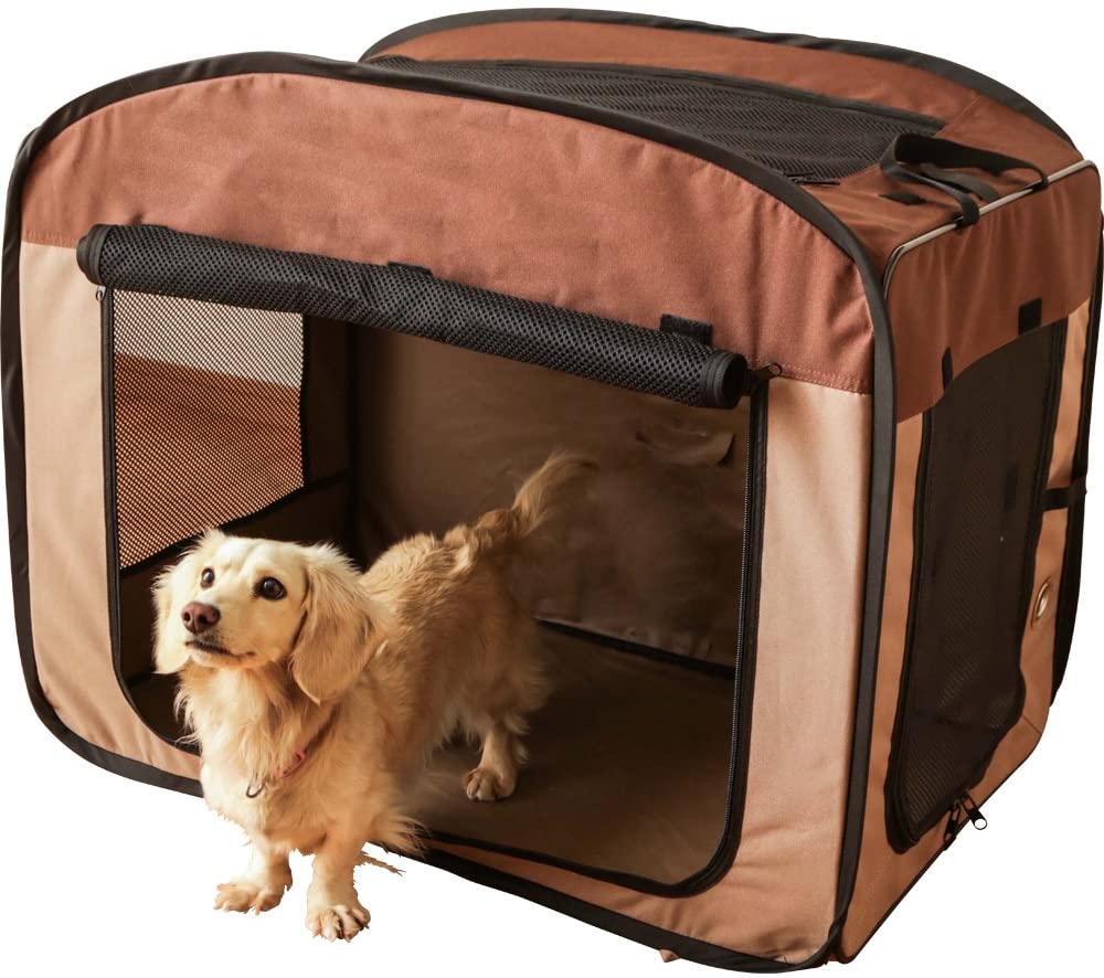 Folding soft cage Brown L size