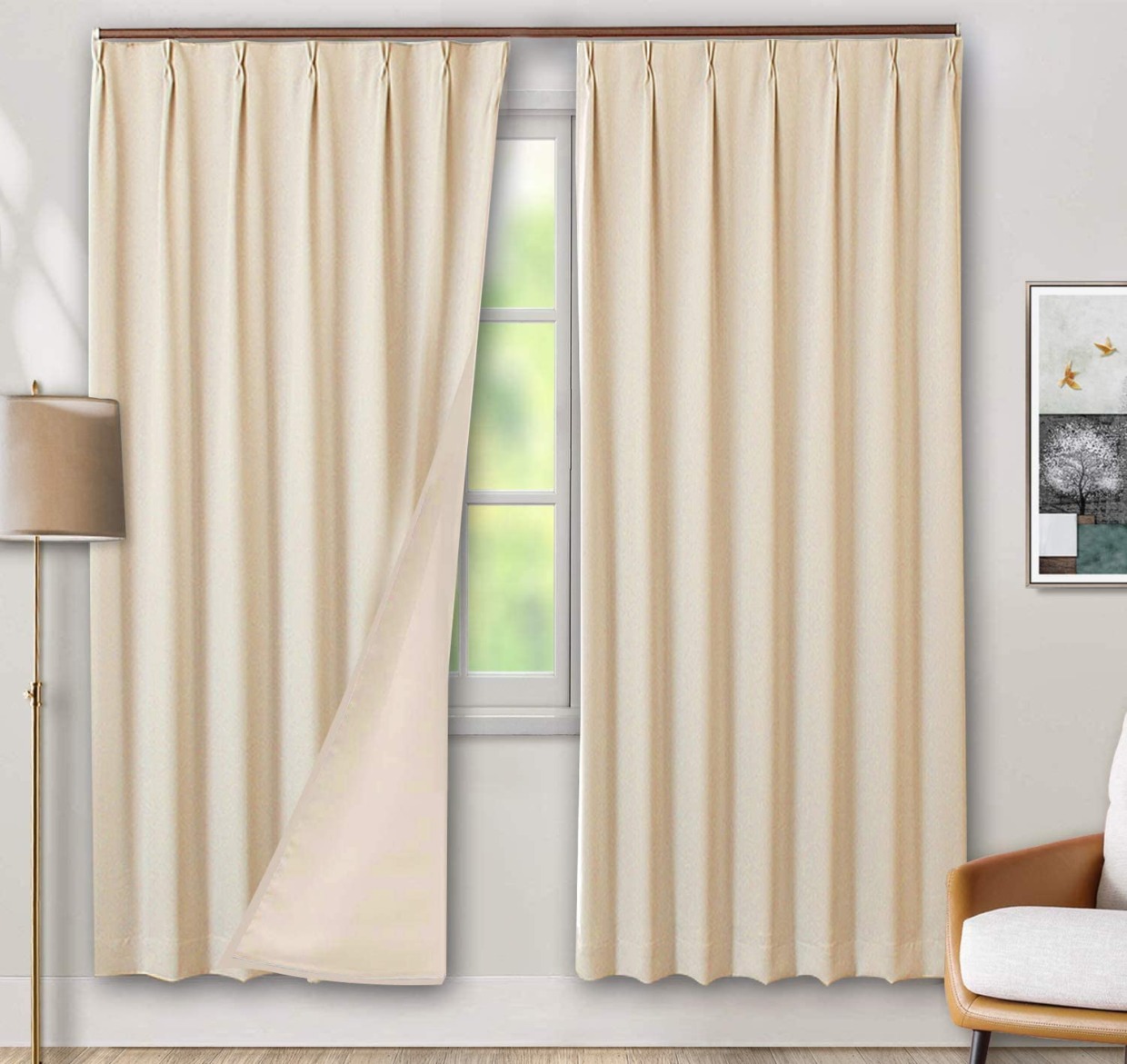 カーテン 遮光カーテン 1級 ベージュ